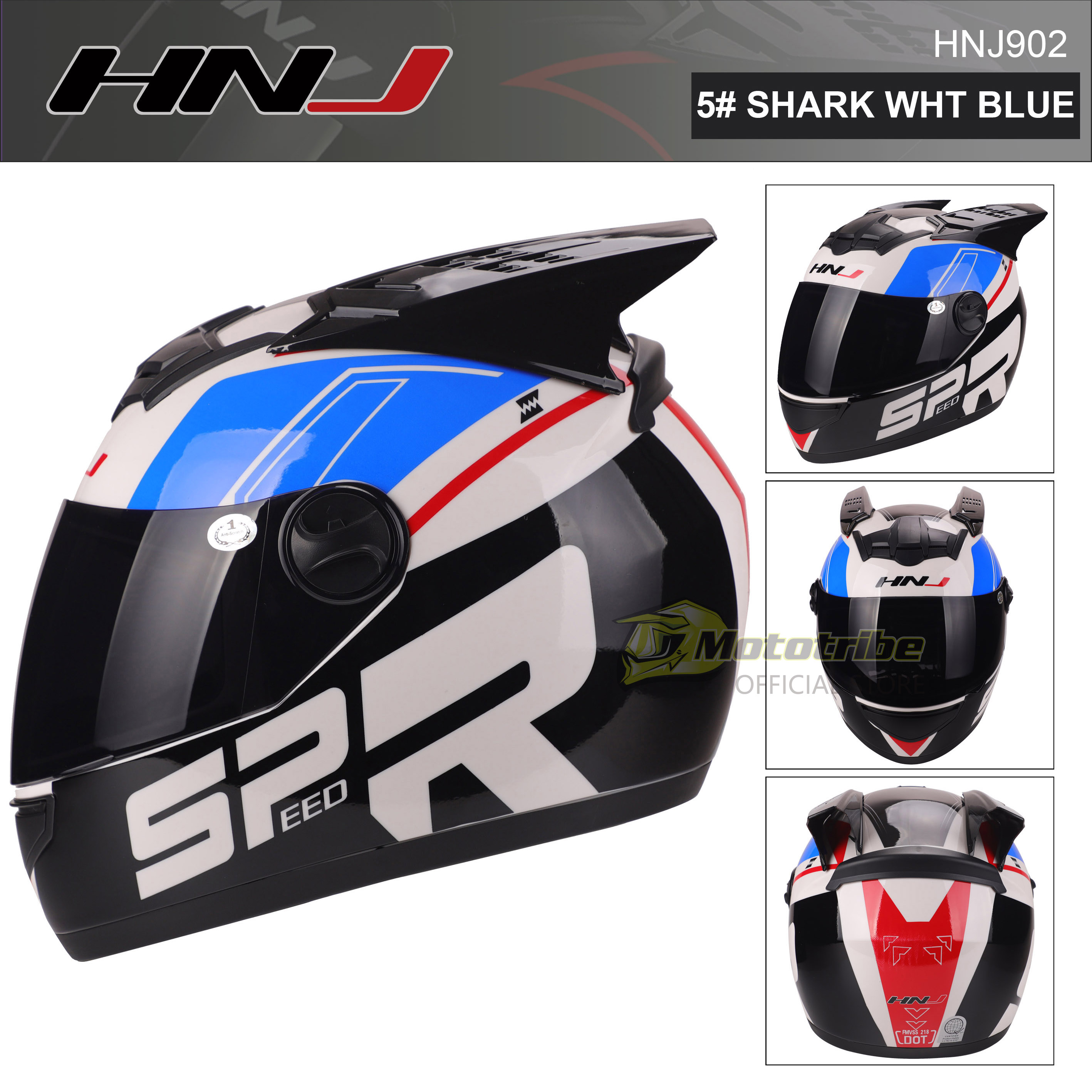 5# Shark wht blue